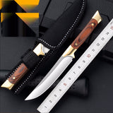 Outdoor Mongolian hand-held meat special knife for household meat eating knife Portable integrated steel brass small straight knife fruit knife