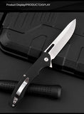 D2 Portable Fruit Knife Stainless Steel Folding Knife Portable Knife G10 Handle Outdoor Camping Folding Knife