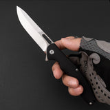 D2 Portable Fruit Knife Stainless Steel Folding Knife Portable Knife G10 Handle Outdoor Camping Folding Knife