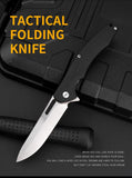 D2 Portable Fruit Knife Stainless Steel Folding Knife Portable Knife G10 Handle Outdoor Camping Folding Knife