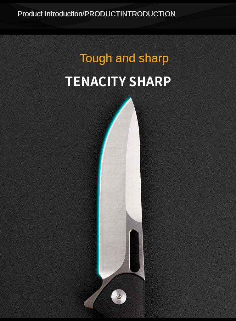 D2 Portable Fruit Knife Stainless Steel Folding Knife Portable Knife G10 Handle Outdoor Camping Folding Knife