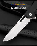 D2 Portable Fruit Knife Stainless Steel Folding Knife Portable Knife G10 Handle Outdoor Camping Folding Knife