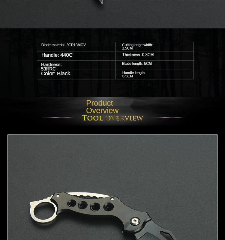 Mini knife high hardness folding knife multifunctional survival claw knife camping tactics outdoor knife