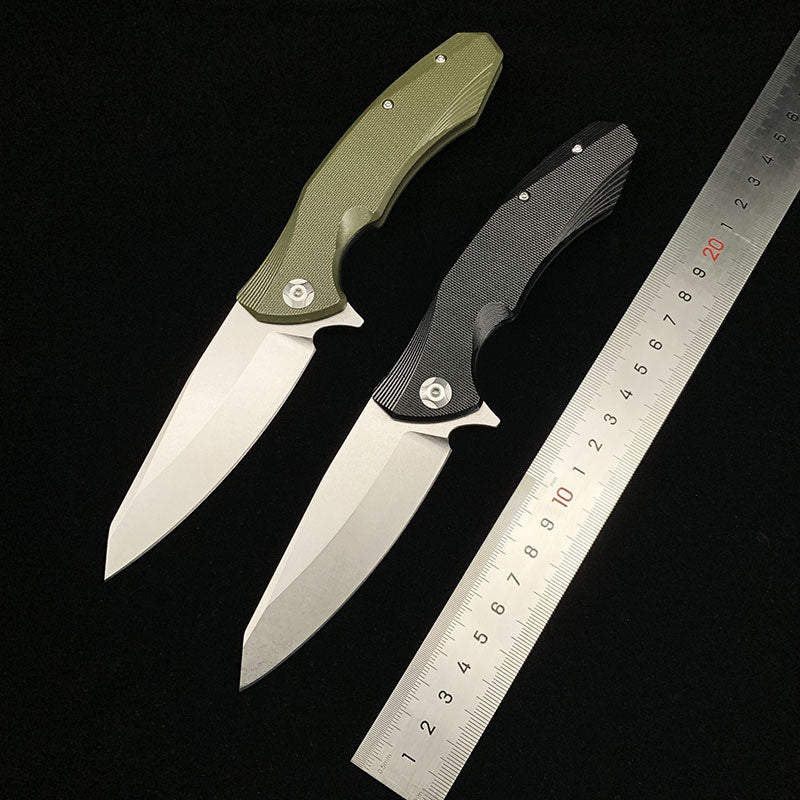 Outdoor self-defense multifunctional camping knife tactical knife High hardness D2 steel sharp bearing folding knife