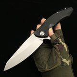 Outdoor self-defense multifunctional camping knife tactical knife High hardness D2 steel sharp bearing folding knife