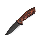 Stainless Steel Outdoor Folding Knife Wilderness Survival Tactical Knife Wooden Handle Pocket Knife