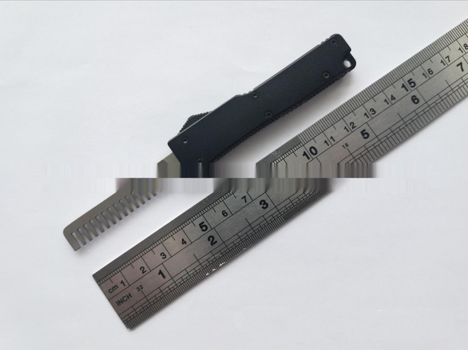 utx70 mini comb with high quality aluminum handle portable pet beard comb outdoor folding knife