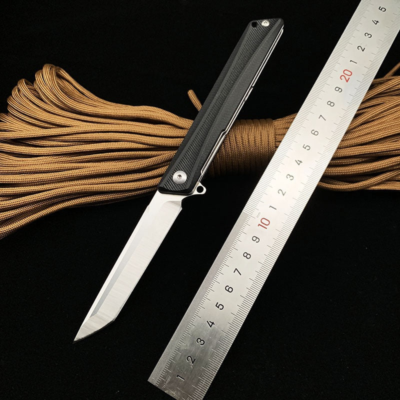 Outdoor Wilderness Survival Multifunctional Knife D2 Steel Folding Knife Tactical Knife Stainless Steel Fruit Knife