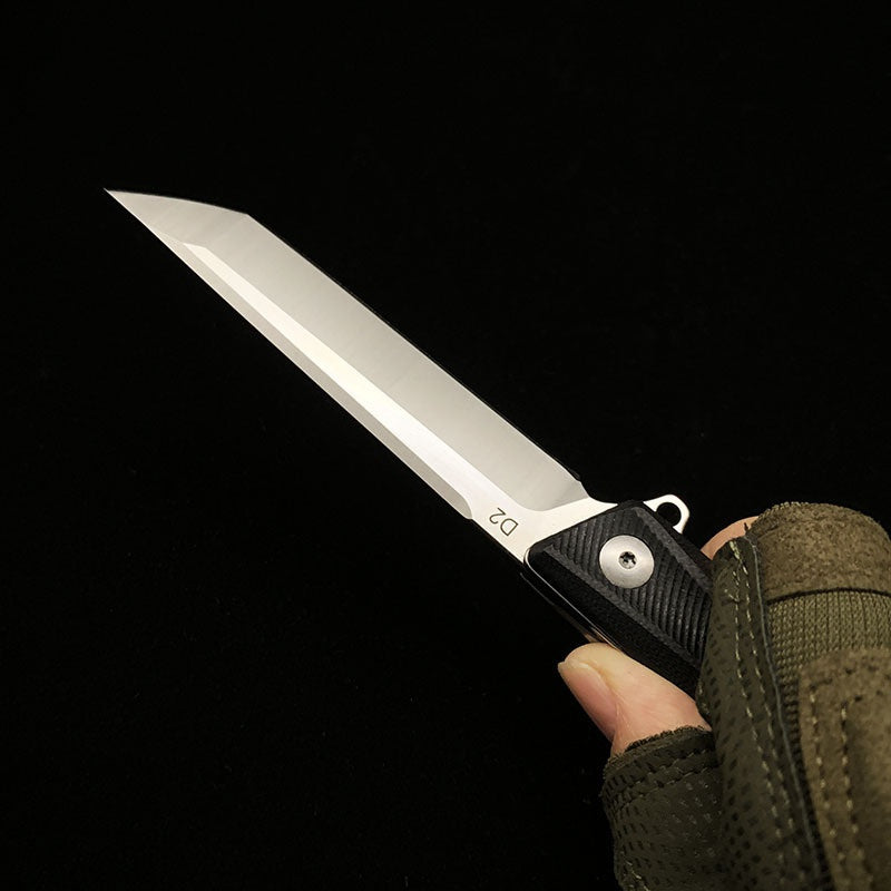 Outdoor Wilderness Survival Multifunctional Knife D2 Steel Folding Knife Tactical Knife Stainless Steel Fruit Knife
