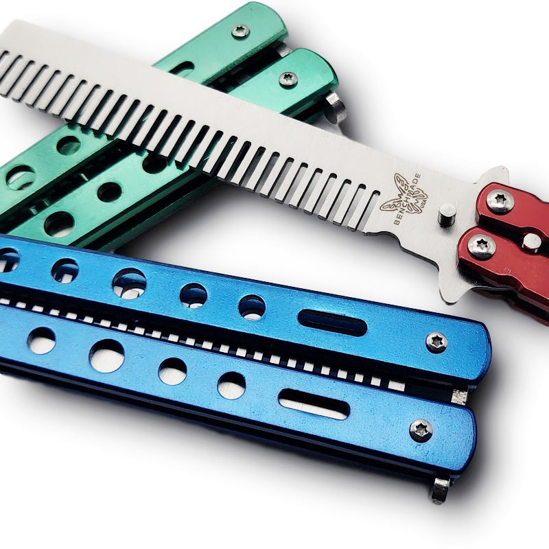 csgo practice knife butterfly comb folding butterfly comb stainless steel comb training knife