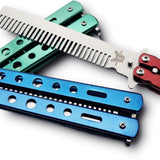 csgo practice knife butterfly comb folding butterfly comb stainless steel comb training knife