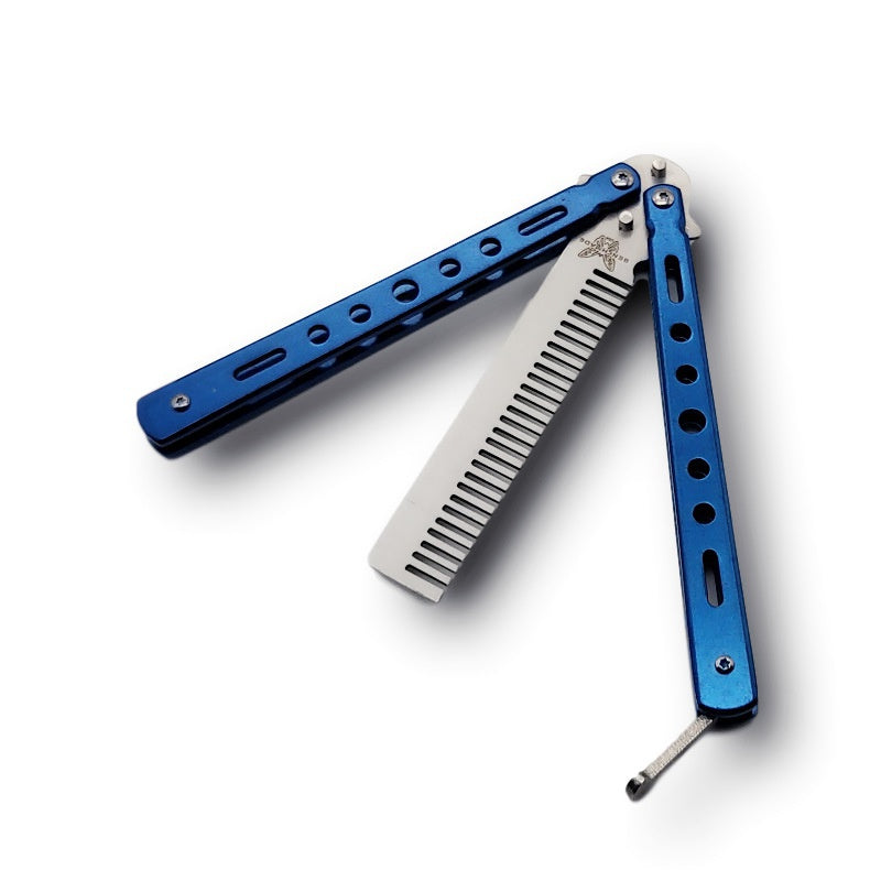csgo practice knife butterfly comb folding butterfly comb stainless steel comb training knife