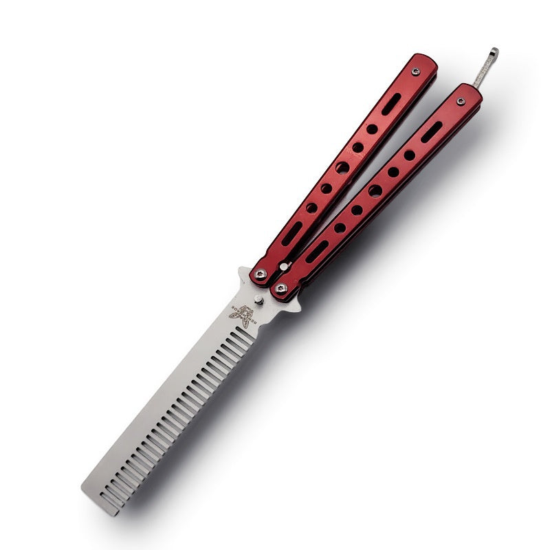 csgo practice knife butterfly comb folding butterfly comb stainless steel comb training knife