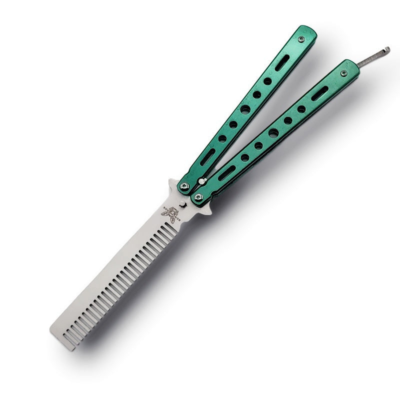 csgo practice knife butterfly comb folding butterfly comb stainless steel comb training knife