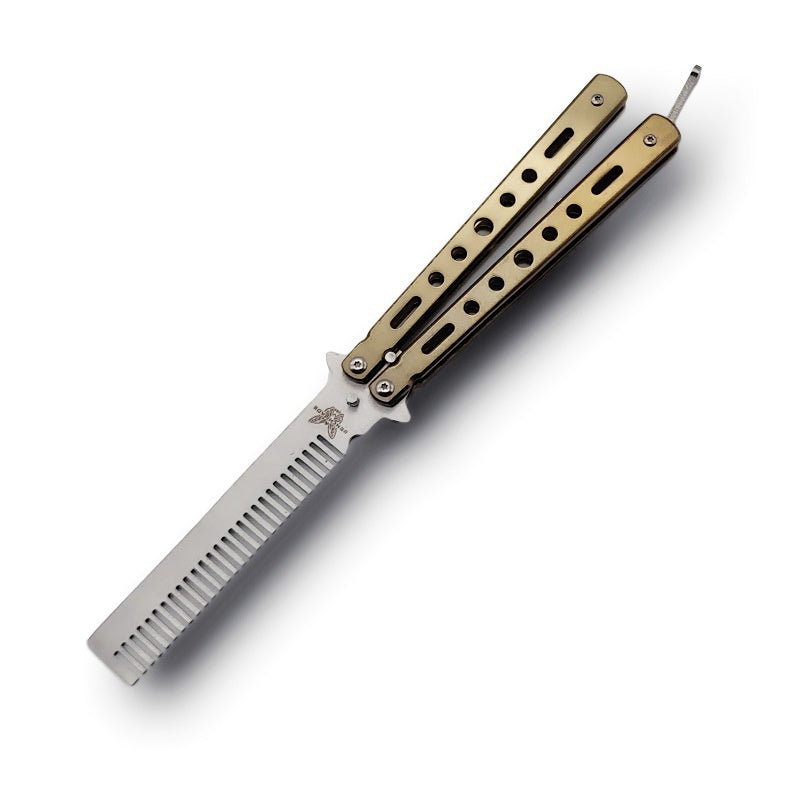 csgo practice knife butterfly comb folding butterfly comb stainless steel comb training knife