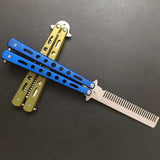 csgo practice knife butterfly comb folding butterfly comb stainless steel comb training knife