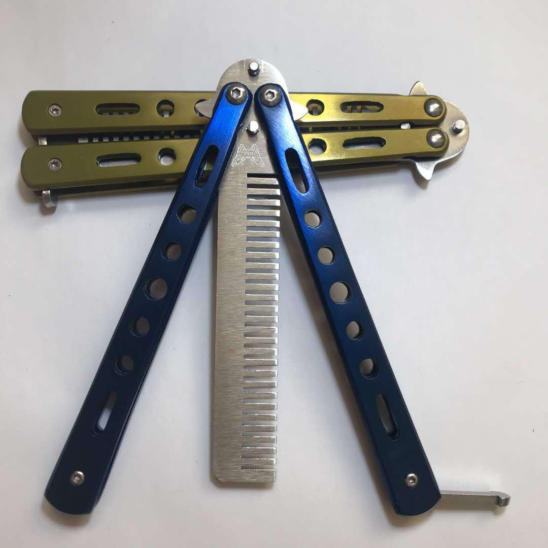 csgo practice knife butterfly comb folding butterfly comb stainless steel comb training knife