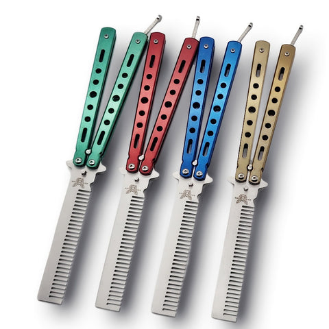 csgo practice knife butterfly comb folding butterfly comb stainless steel comb training knife