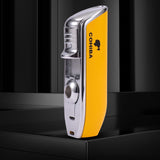 【QINQUAN】Direct Blue Flame Lighter Portable lighters  for cigarettes with Cigar Drill & Gift Box Without Gas/oil  Cohiba Multi-function Windproof Lighter