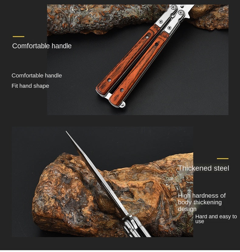 Outdoor practice knife Butterfly practice comb for beginners to play cool portable throwing knife fancy training folding knife