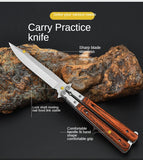 Folding Knife Outdoor Practice Knife Beginners Play Cool Portable Shake Knife Fancy Training Butterfly Practice Comb