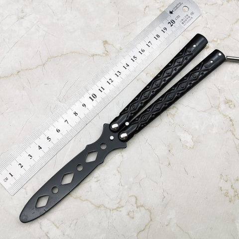 Butterfly Knife Practice Knife Stainless Steel Ornamental Knife Without Edge Portable Reversible Deformation Outdoor Appliance