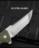 G10 handle D2 steel self-defense folding knife bearing sharp outdoor survival knife high hardness pocket knife folding knife