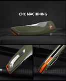 G10 handle D2 steel self-defense folding knife bearing sharp outdoor survival knife high hardness pocket knife folding knife