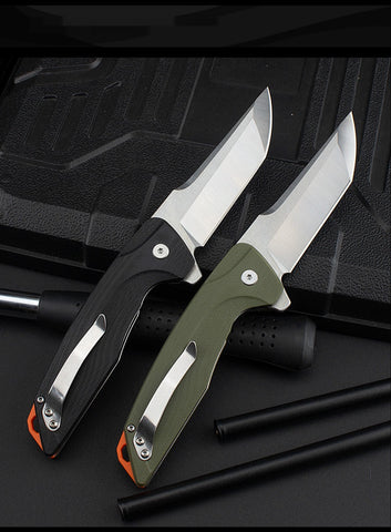G10 handle D2 steel self-defense folding knife bearing sharp outdoor survival knife high hardness pocket knife folding knife