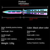All-steel unsharpened training tool CF butterfly comb novice practice throwing knife folding outdoor self-defense portable tool