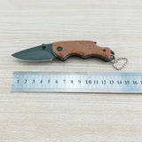 Outdoor portable boutique folding knife multifunctional camping knife with titanium-plated steel and wooden handle