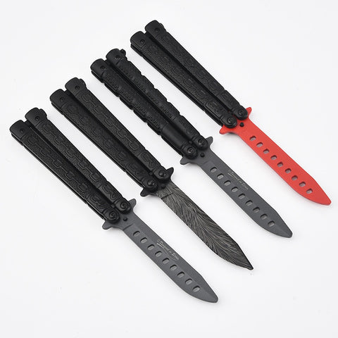 Outdoor portable stainless steel training butterfly comb Outdoor self-defense practice knife novice throwing folding knife