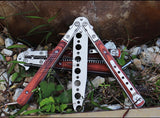 Butterfly practice knife jl27 not edged Yangjiang outdoor knife folding wooden handle factory delivery from stock