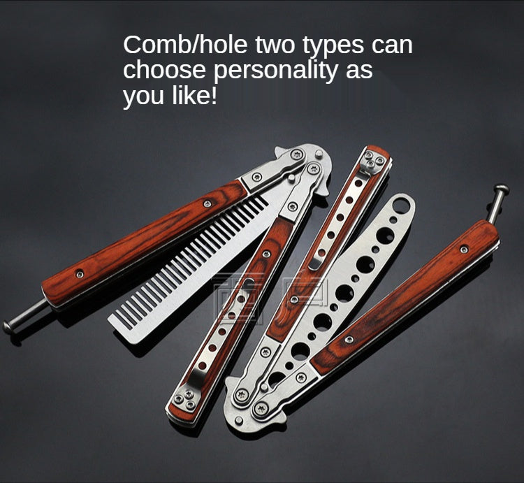 Butterfly practice knife jl27 not edged Yangjiang outdoor knife folding wooden handle factory delivery from stock