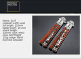 Butterfly practice knife jl27 not edged Yangjiang outdoor knife folding wooden handle factory delivery from stock