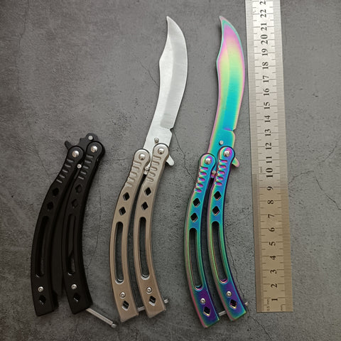 Outdoor play cool knife butterfly knife machete new butterfly folding knife all-steel butterfly practice hand knife