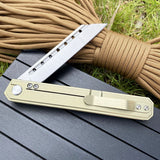 Multifunctional outdoor high hardness titanium alloy folding knife bearing D2 steel folding knife EDC survival knife