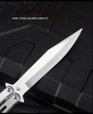 Outdoor camping practice knife bladed butterfly comb, stainless steel safety throwing comb, folding comb training tool for beginners