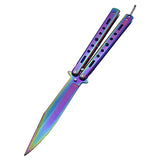 Outdoor camping practice knife bladed butterfly comb, stainless steel safety throwing comb, folding comb training tool for beginners