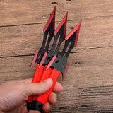 3pcs/6pcs Darts Ninja Kunai Hunting Knives Tactical Fixed Blade Throwing Knife Set with Sheath（F.0.x Red Blade）