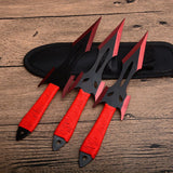 3pcs/6pcs Darts Ninja Kunai Hunting Knives Tactical Fixed Blade Throwing Knife Set with Sheath（F.0.x Red Blade）