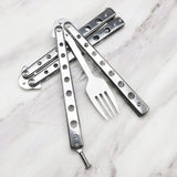 Game flailing knife stainless steel practice knife butterfly knife CSGO practice knife folding knife end play knife practice flailing knife