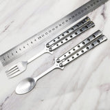 Game flailing knife stainless steel practice knife butterfly knife CSGO practice knife folding knife end play knife practice flailing knife
