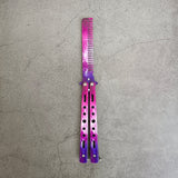 Outdoor training butterfly knife folding knife practice knife 3D colorful butterfly oil hair comb campus play cool knife