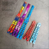 Outdoor training butterfly knife folding knife practice knife 3D colorful butterfly oil hair comb campus play cool knife