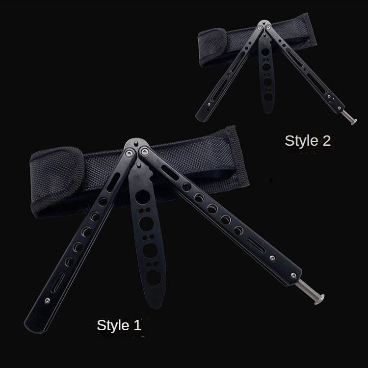 Novice Practice Knife Stainless Steel Folding Fling Knife Play Cool Butterfly Tool Unopened Butterfly Training Knife Spot Supply