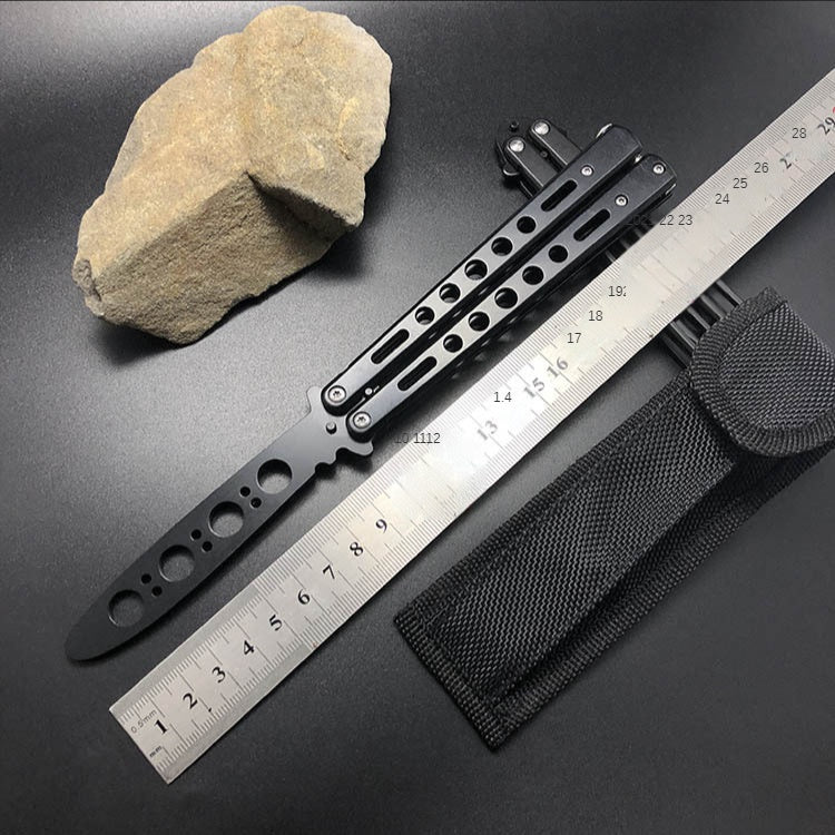 Novice Practice Knife Stainless Steel Folding Fling Knife Play Cool Butterfly Tool Unopened Butterfly Training Knife Spot Supply