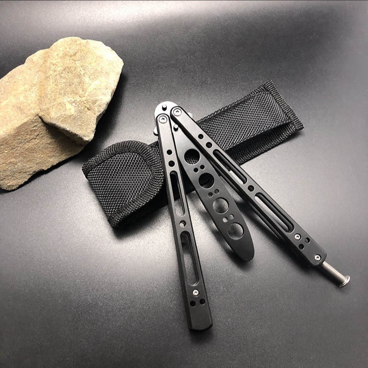 Novice Practice Knife Stainless Steel Folding Fling Knife Play Cool Butterfly Tool Unopened Butterfly Training Knife Spot Supply