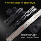 Novice Practice Knife Stainless Steel Folding Fling Knife Play Cool Butterfly Tool Unopened Butterfly Training Knife Spot Supply