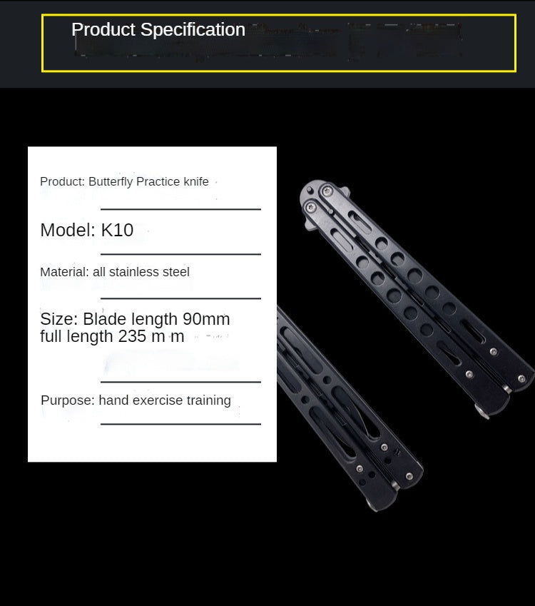 Novice Practice Knife Stainless Steel Folding Fling Knife Play Cool Butterfly Tool Unopened Butterfly Training Knife Spot Supply